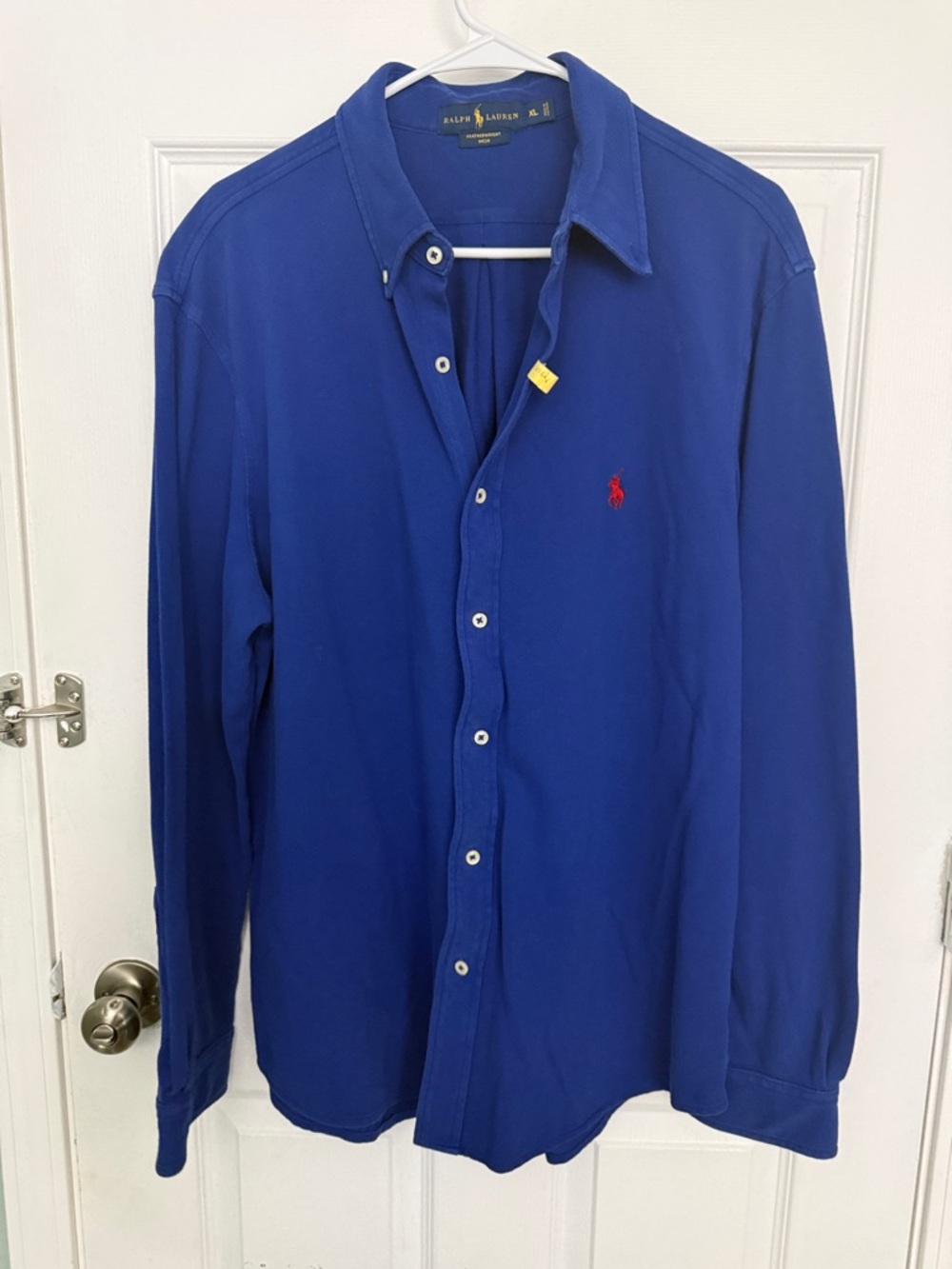 Ralph Lauren Men's Button-Down Shirt in Royal Blue with Red Pony
